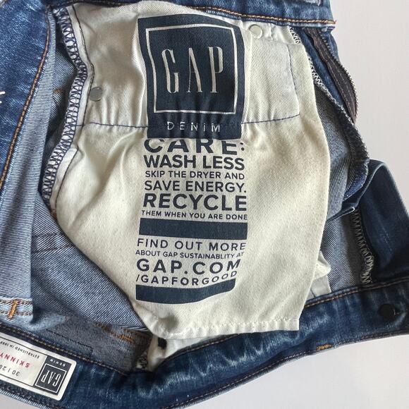 GAP SOFT WEAR BLUE JEANS, SIZE 4, SKINNY - Picture 3 of 6